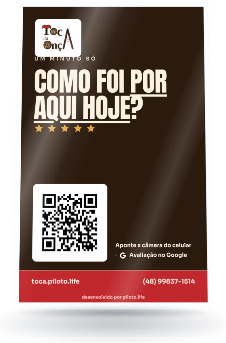 Display da Toca da Onça: Como foi por aqui hoje?