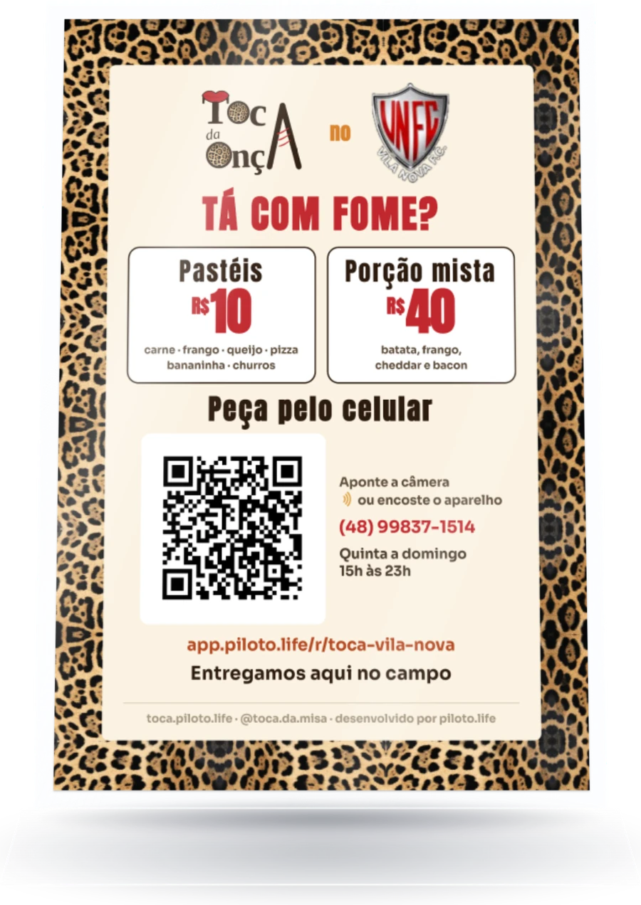 Display da Toca da Onça no campo do Vila Nova: Tá com fome?